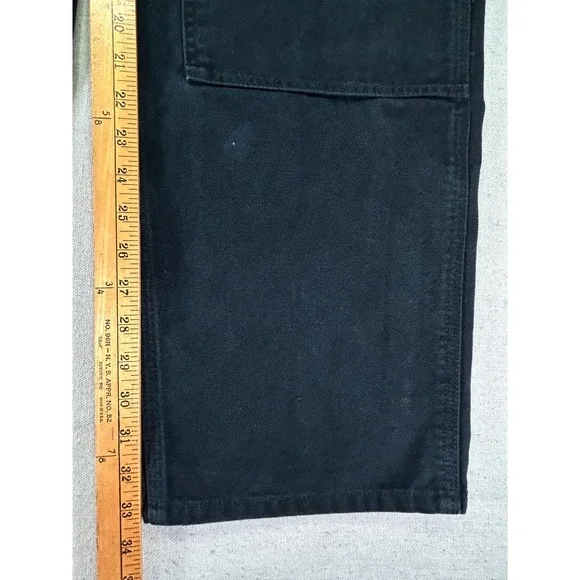 Vintage Carhartt 38 B136 BLK Double‎ Knee Canvas Dungarees Distressed Cargo Wear